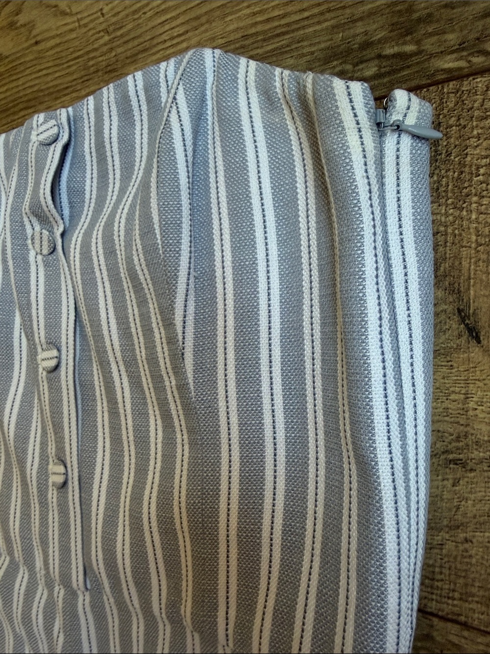 Club Monaco Alberrtah Strapless Striped Wide Leg Jumpsuit Blue White Size 4 - Picture 4 of 10